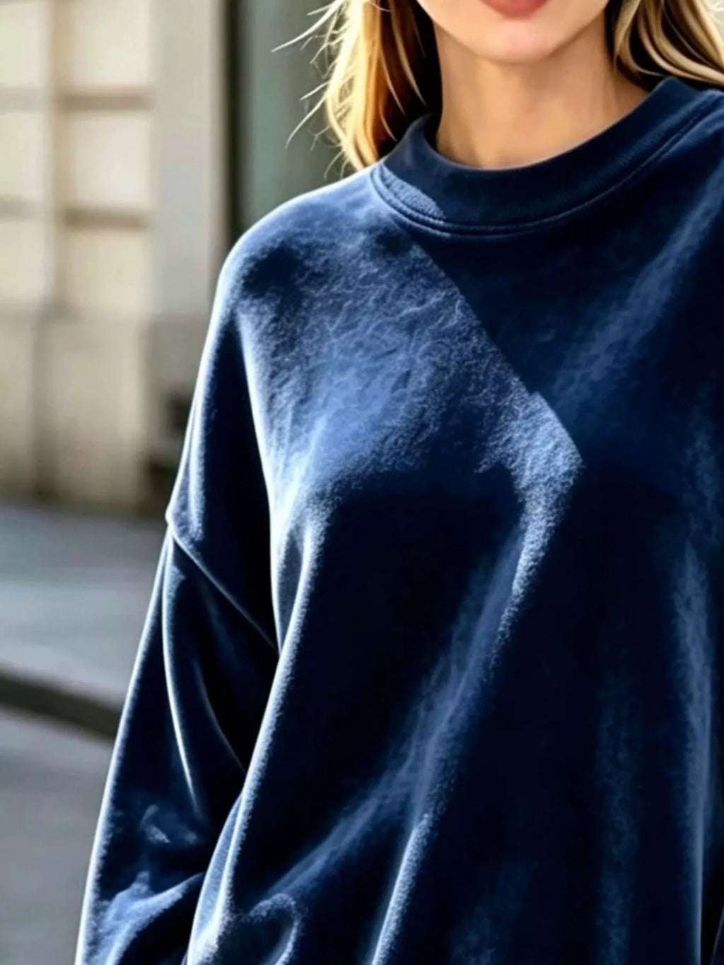 Full Size Oversized Dropped Shoulder Sweatshirt Plus Size