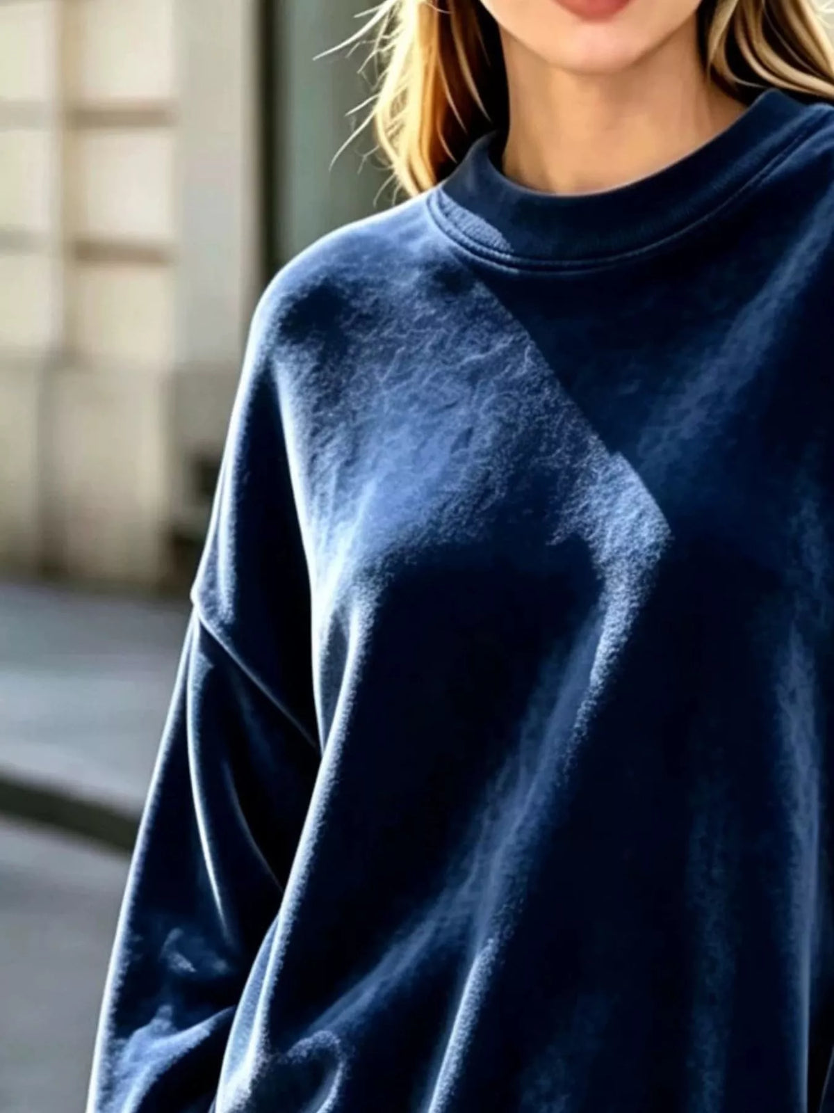 Full Size Oversized Dropped Shoulder Sweatshirt Plus Size