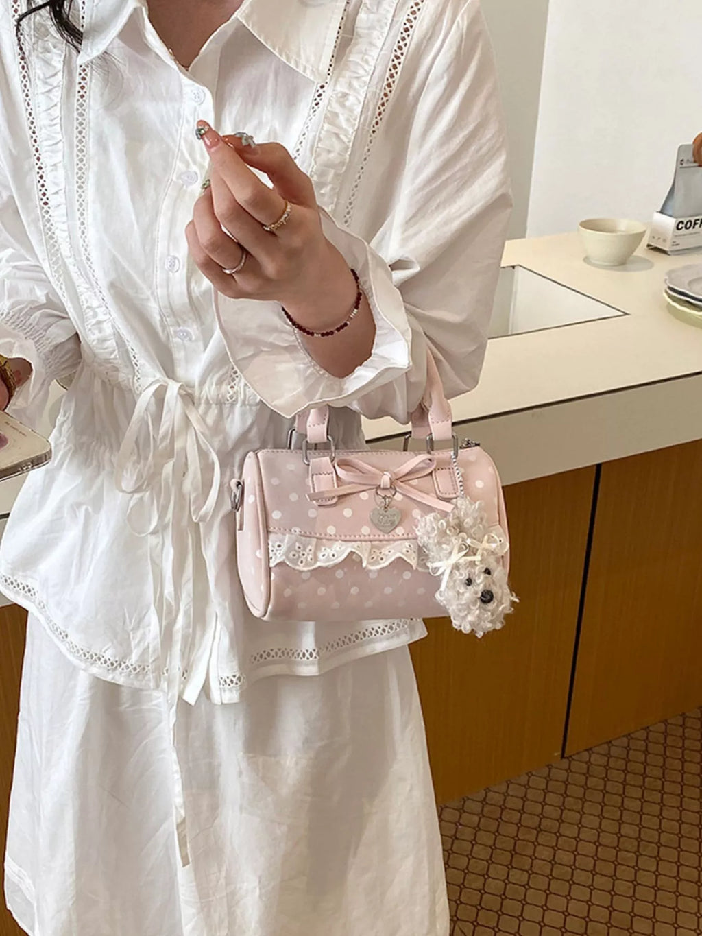 Polka Dot Bow Crossbody Bag