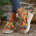 Colorful Espadrille Wedge Sandals