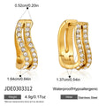 Double Row Zircon Hoop Earrings