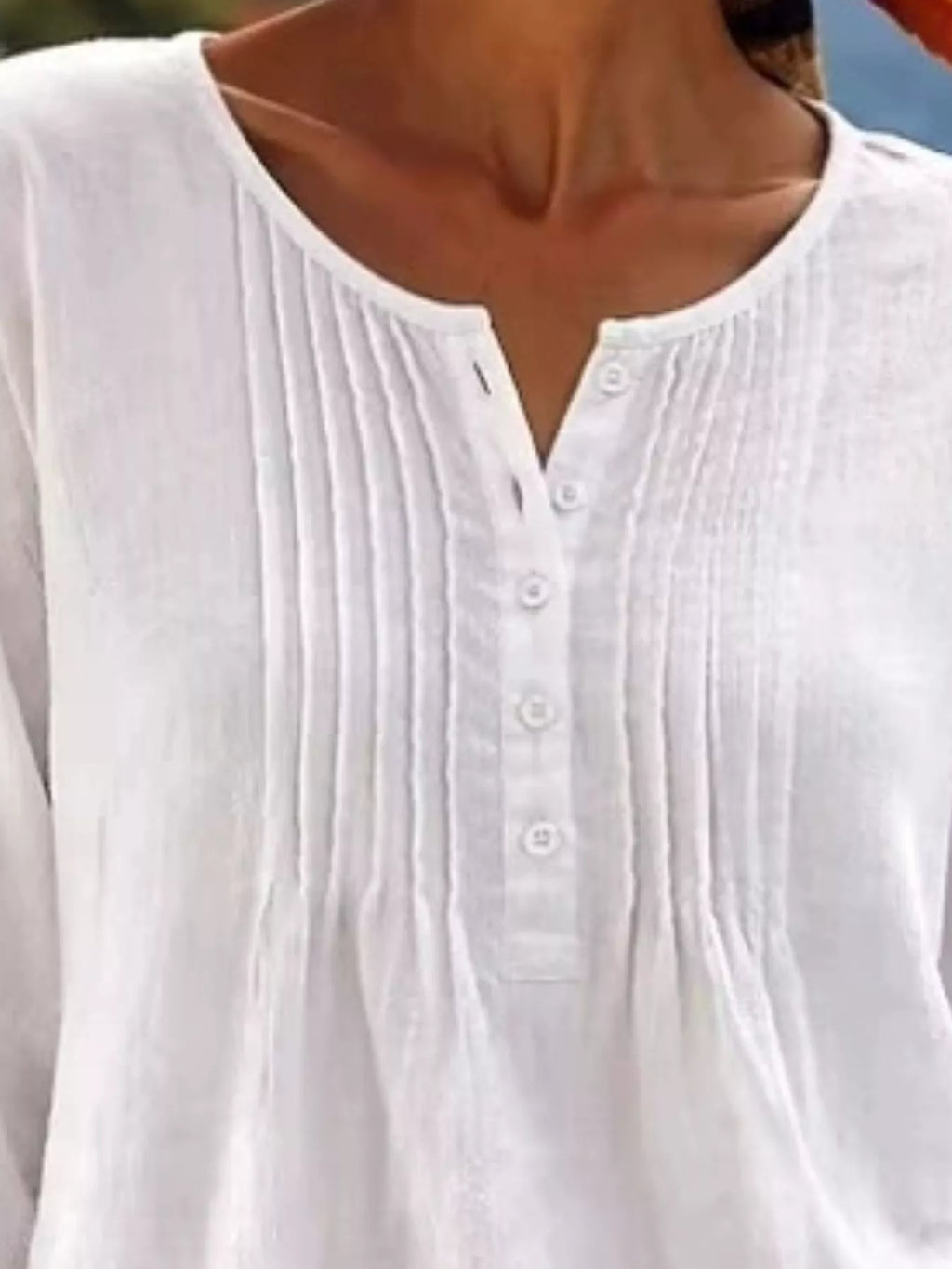 Casual Button Detail Long Sleeve Linen Shirt