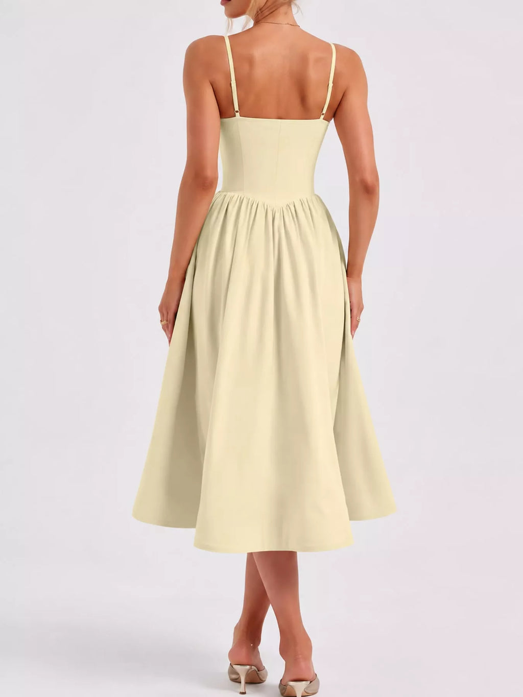 Sweetheart Neck Midi Cami Dress