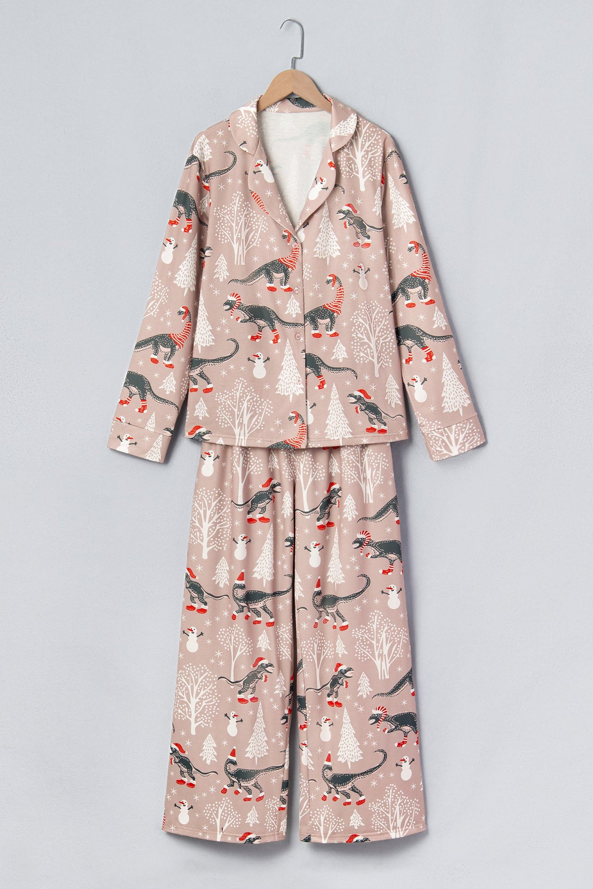 Christmas Dinosaurs Top & Pants Pajama Set