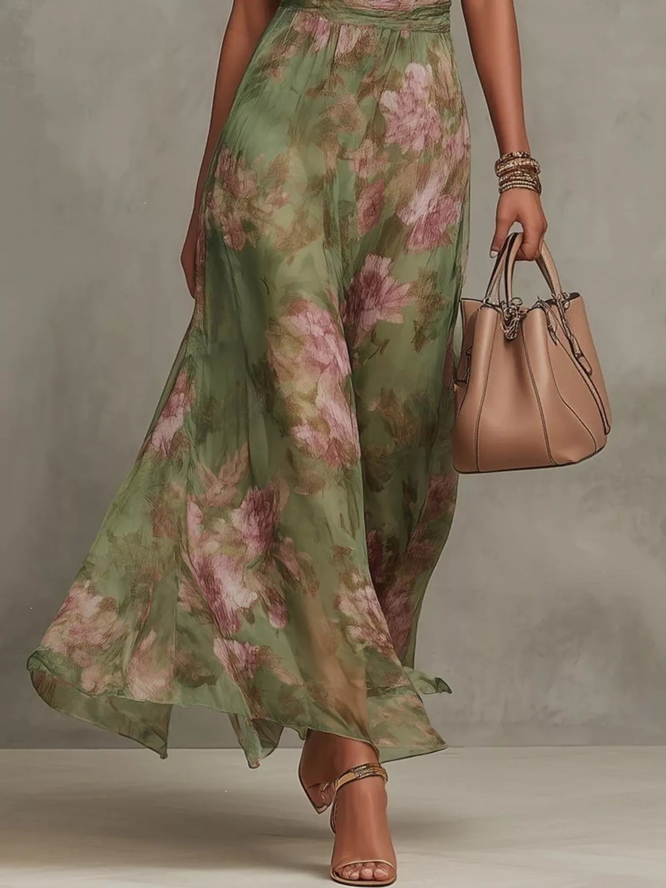 Full Size Floral Print Sleeveless Maxi Dress Plus Size