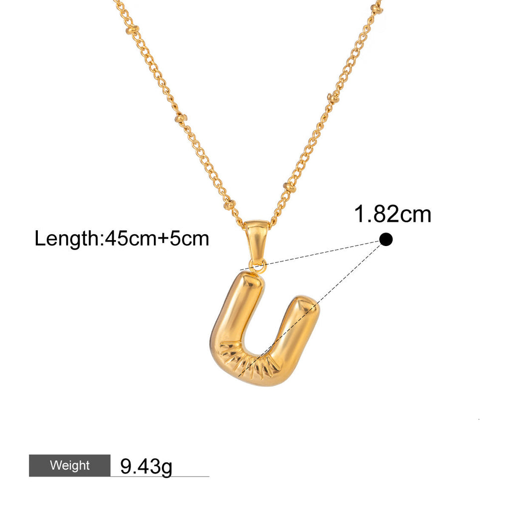 18K gold birthstone with 26 letters design light luxury noble necklace