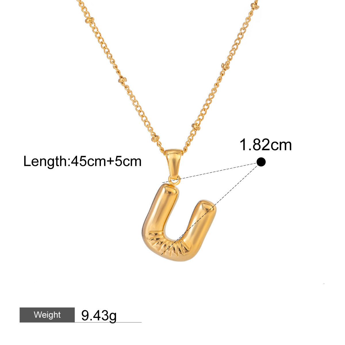 18K gold birthstone with 26 letters design light luxury noble necklace