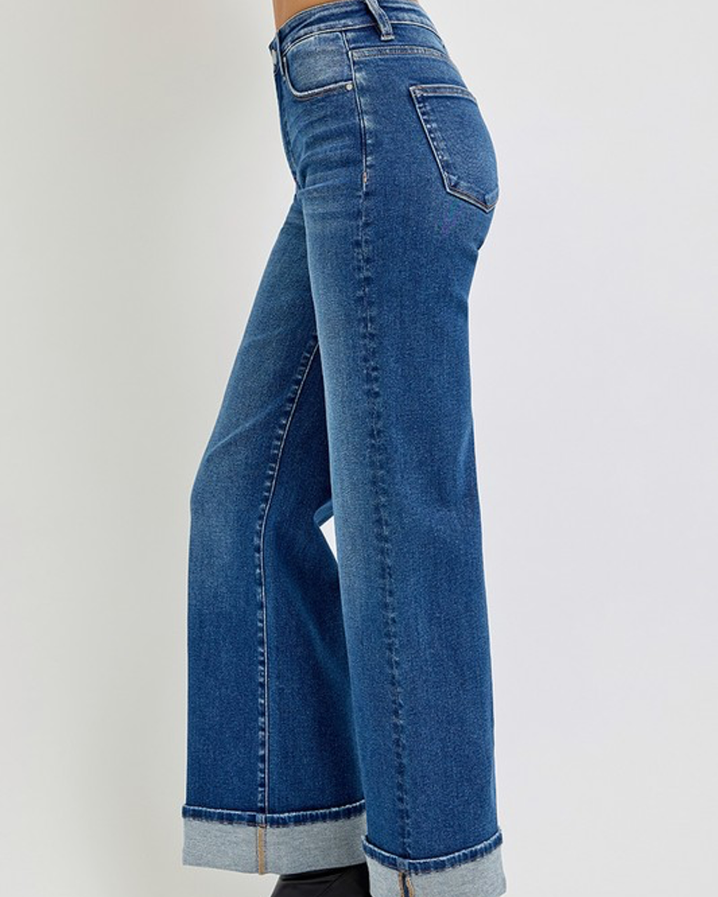 Colbie Tummy Control High Rise Cuffed Wide Jeans
