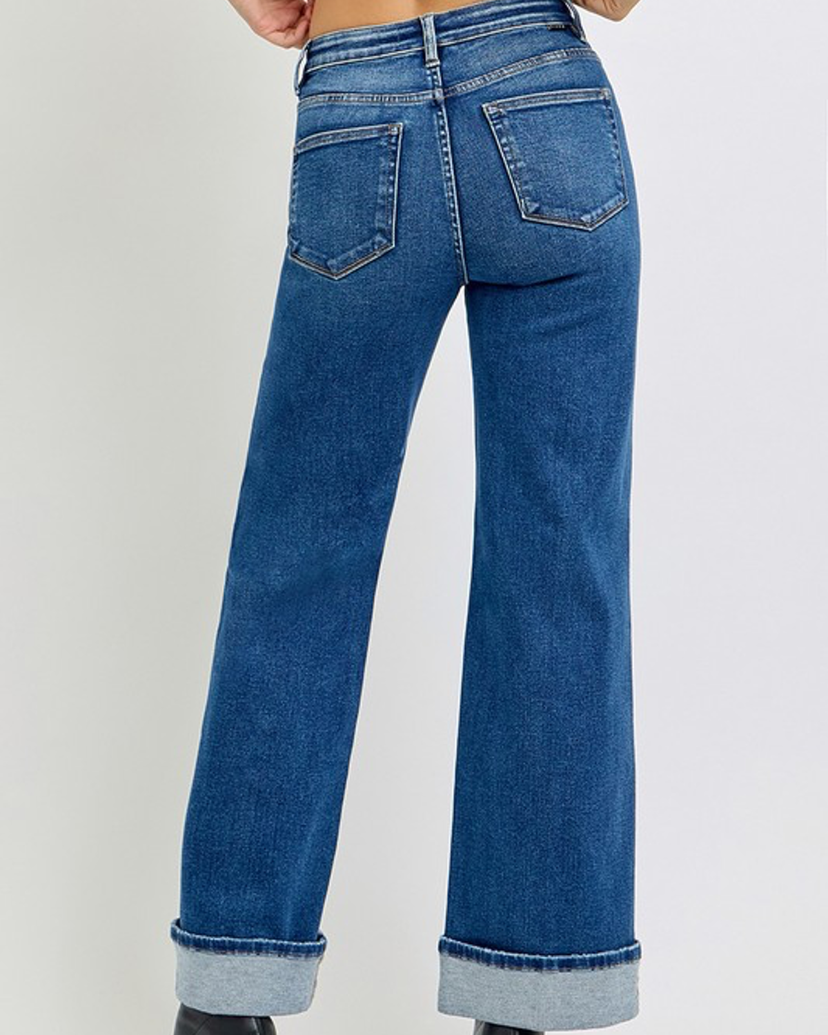 Colbie Tummy Control High Rise Cuffed Wide Jeans