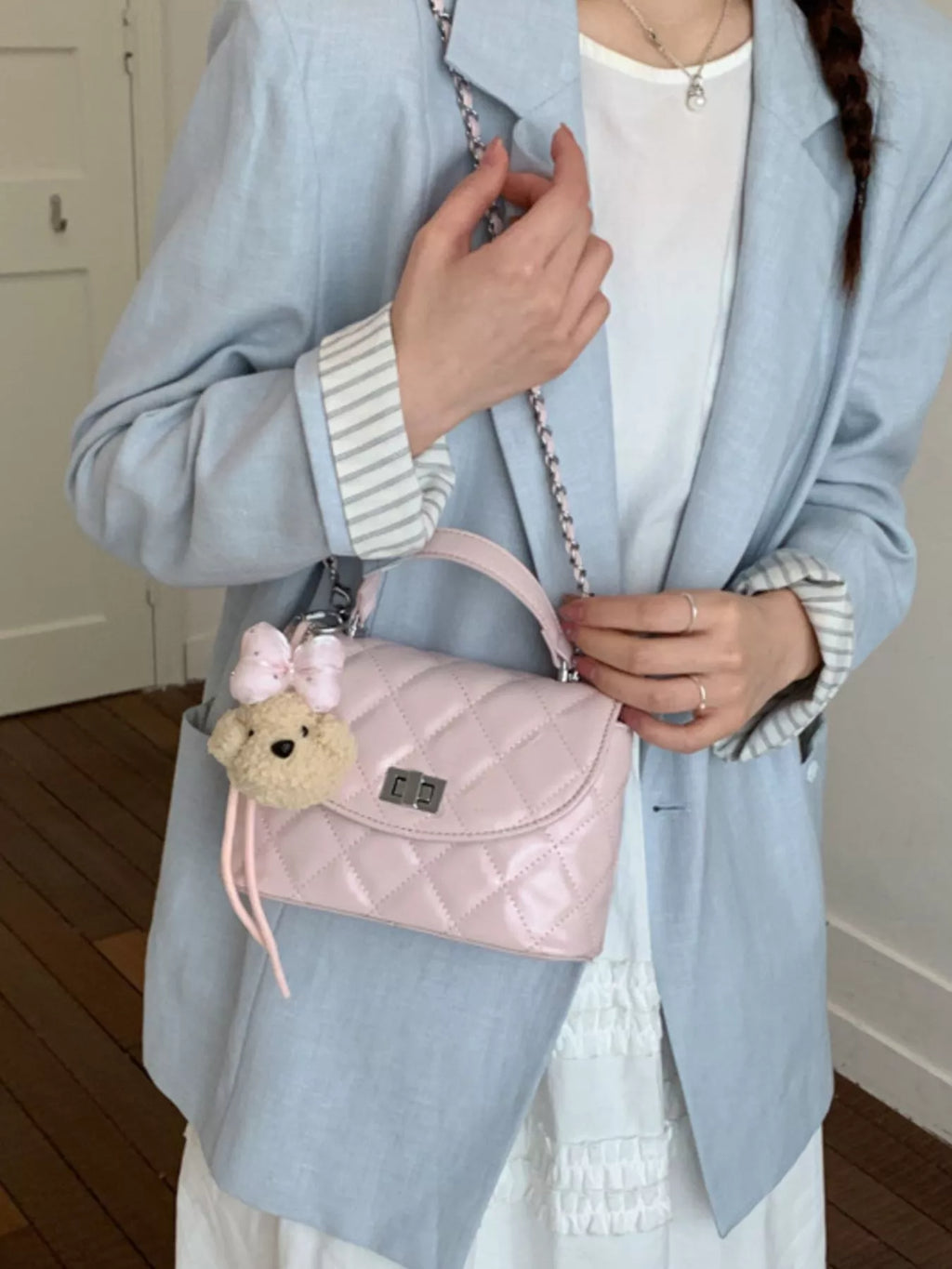 Quilted Chain Strap Crossbody Bag