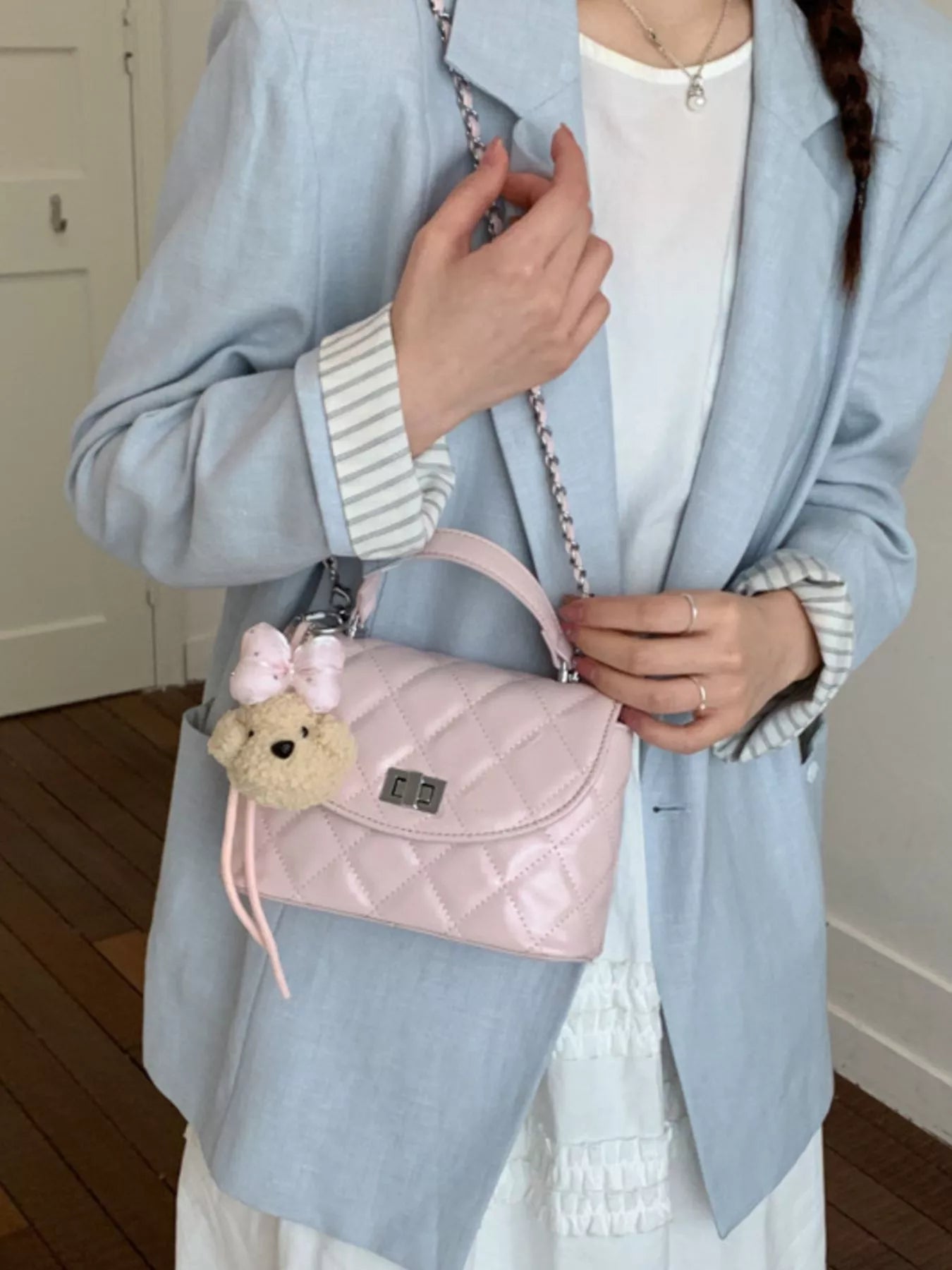 Quilted Chain Strap Crossbody Bag