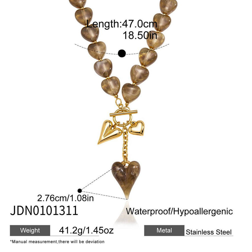Heart Charm Toggle Necklace