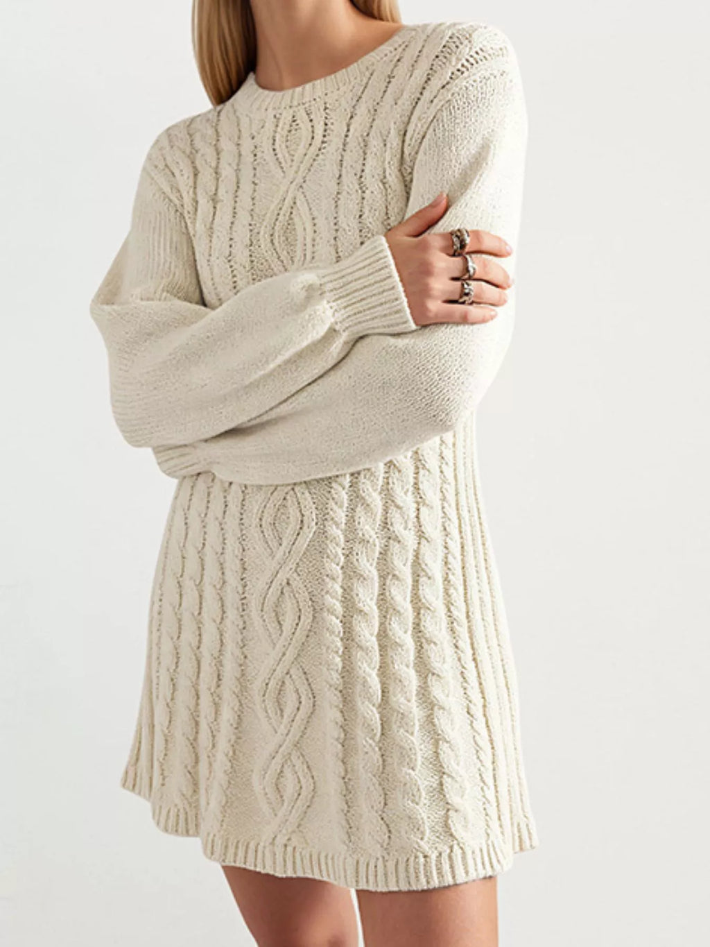 Cable Knit Sweater Mini Dress
