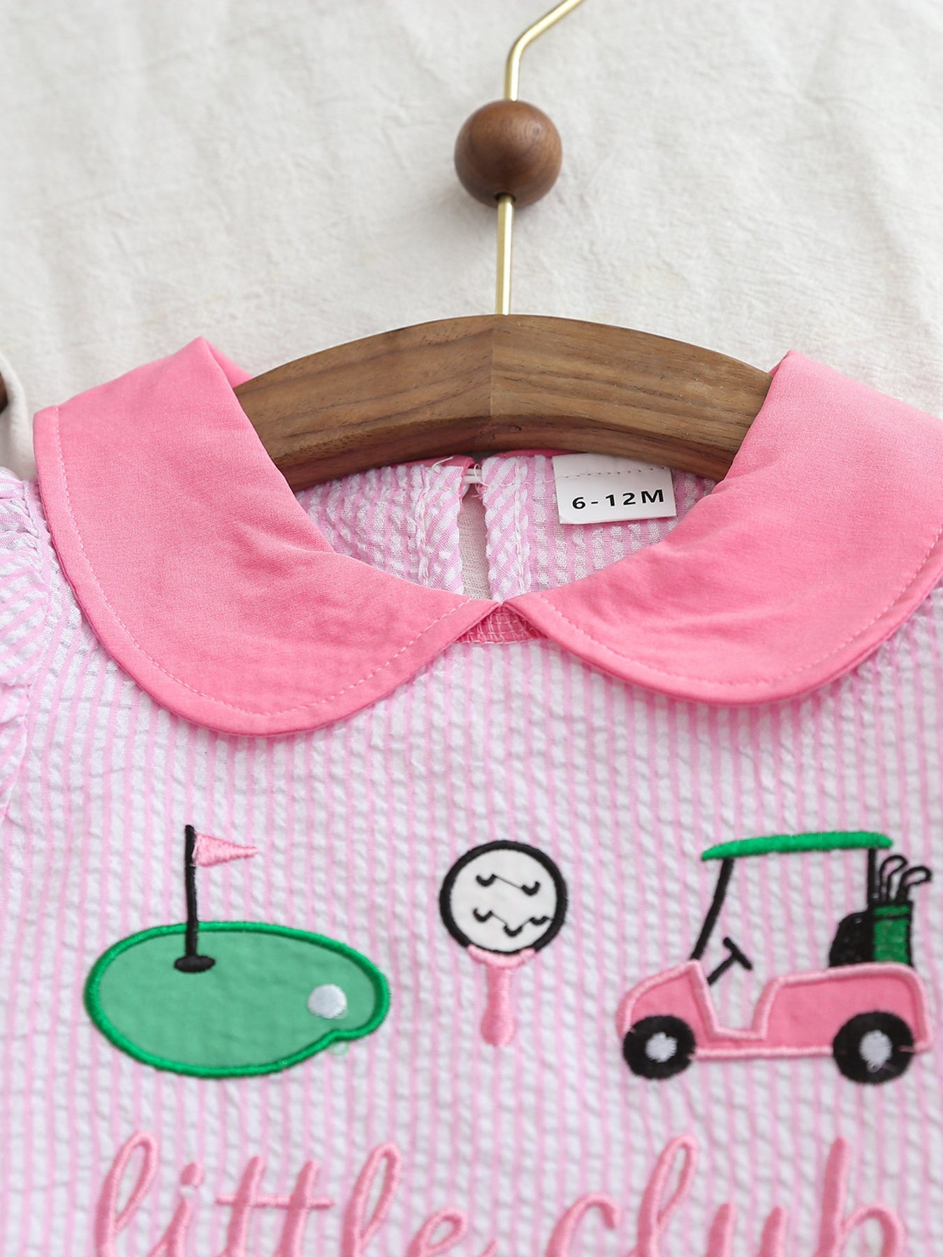 Children's Embroidered Golf Theme Ruffle Hem Dress