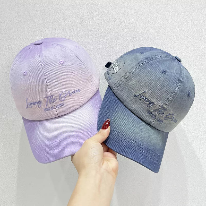 Gradient Color Embroidered Baseball Cap