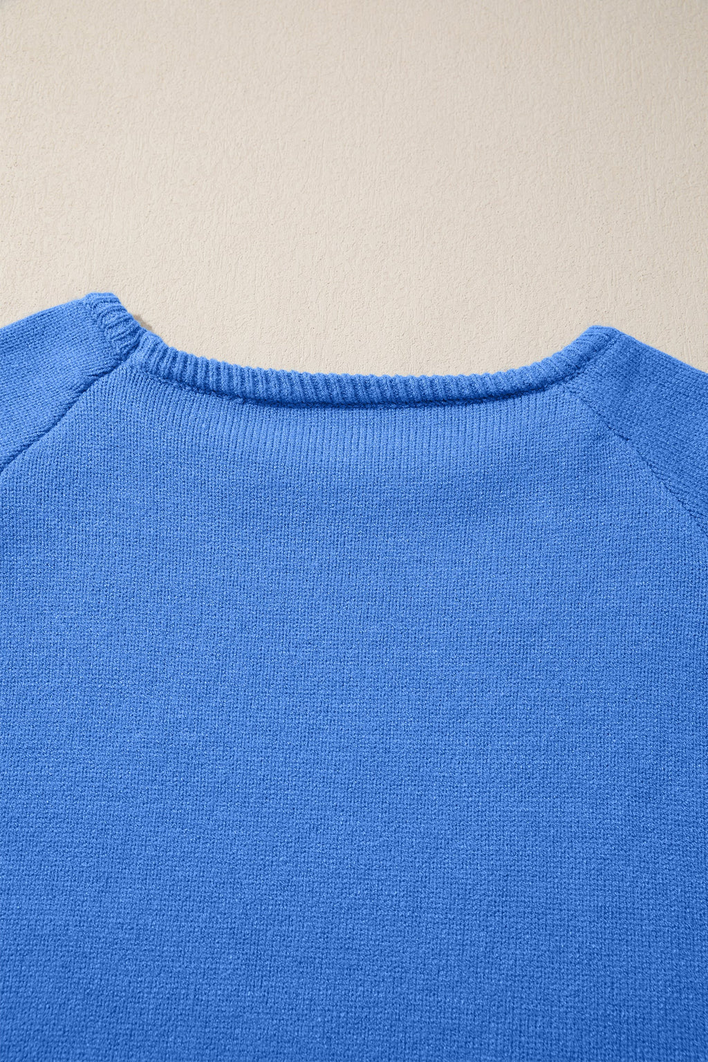 Sky Blue Solid Color Knit Loose Bracelet Sleeve Dolman Sweater