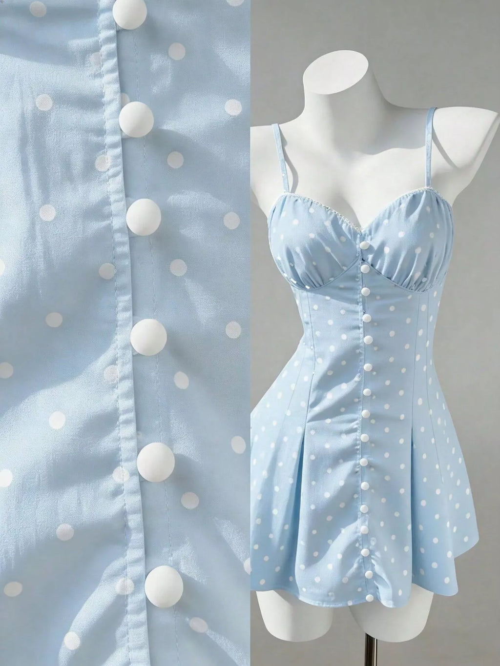 Polka Dot Spaghetti Strap Mini Dress
