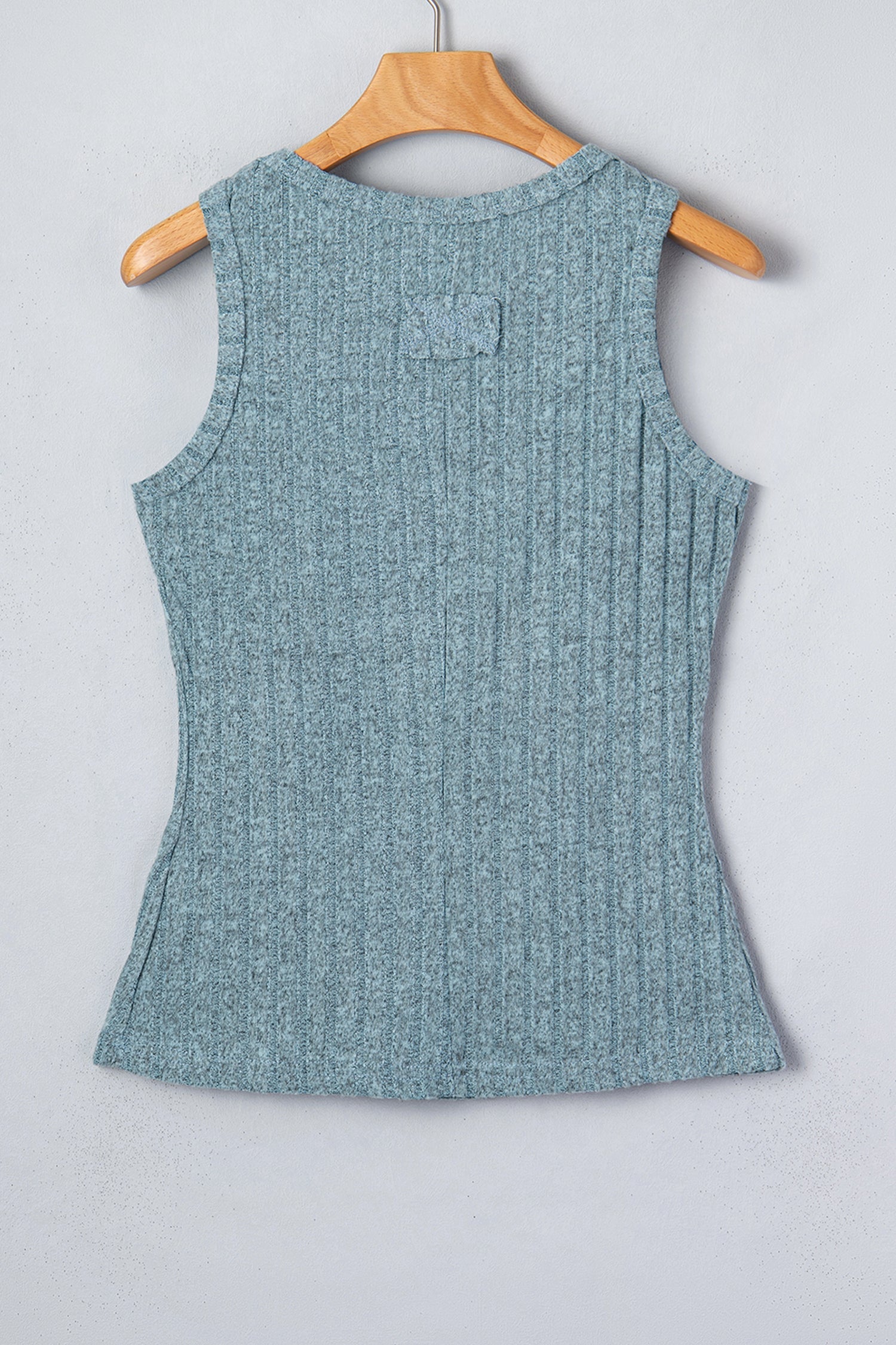 Beau Blue Slim Ribbed Mineral Wash Tank Top