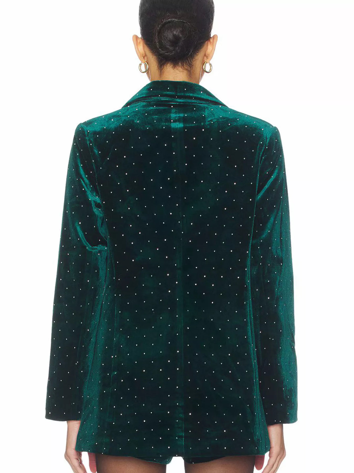 Rhinestone Embellished Single-Breasted Blazer