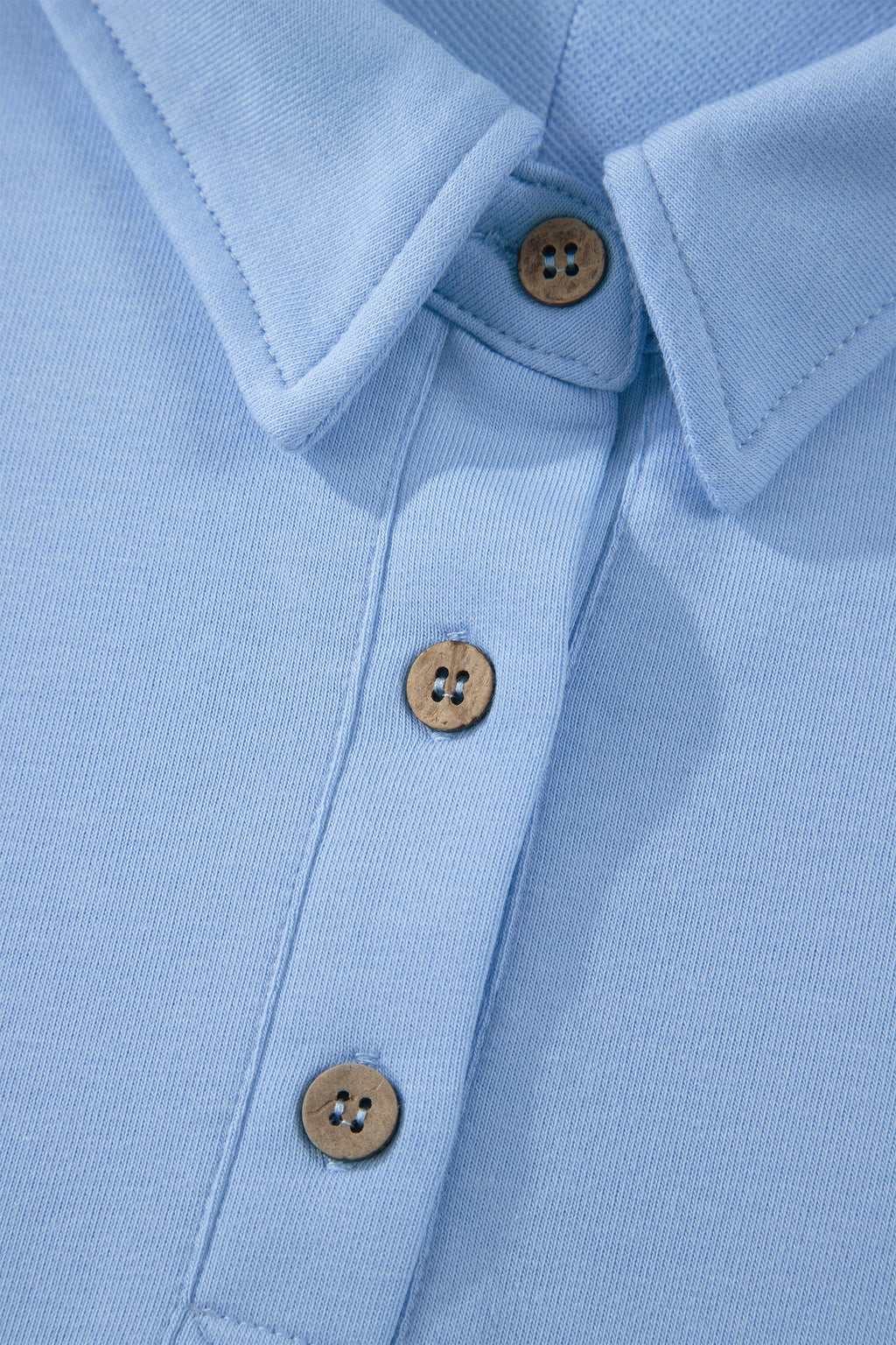 Mist Blue Loose Polo Tee Elastic Waist 2pcs Short Set