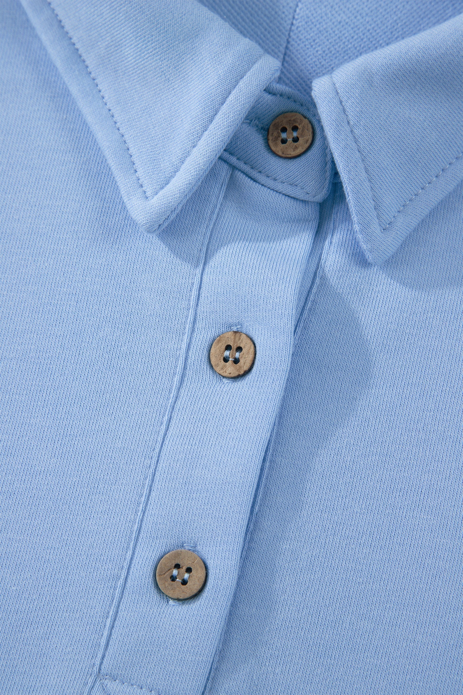 Mist Blue Loose Polo Tee Elastic Waist 2pcs Short Set