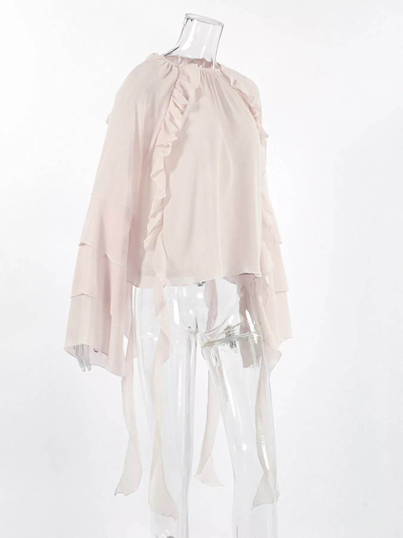 Ruffled Flare Sleeve Blouse