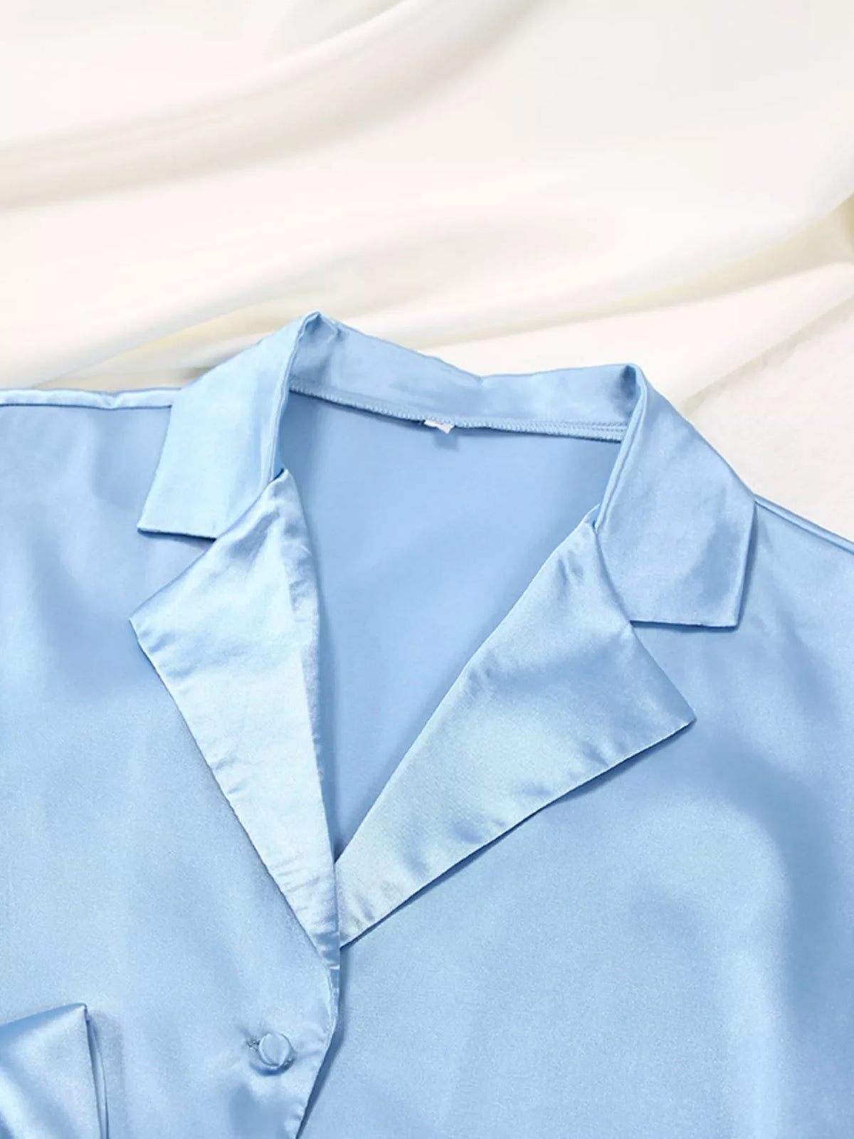 Satin Long Sleeve Shirt and Pants Set