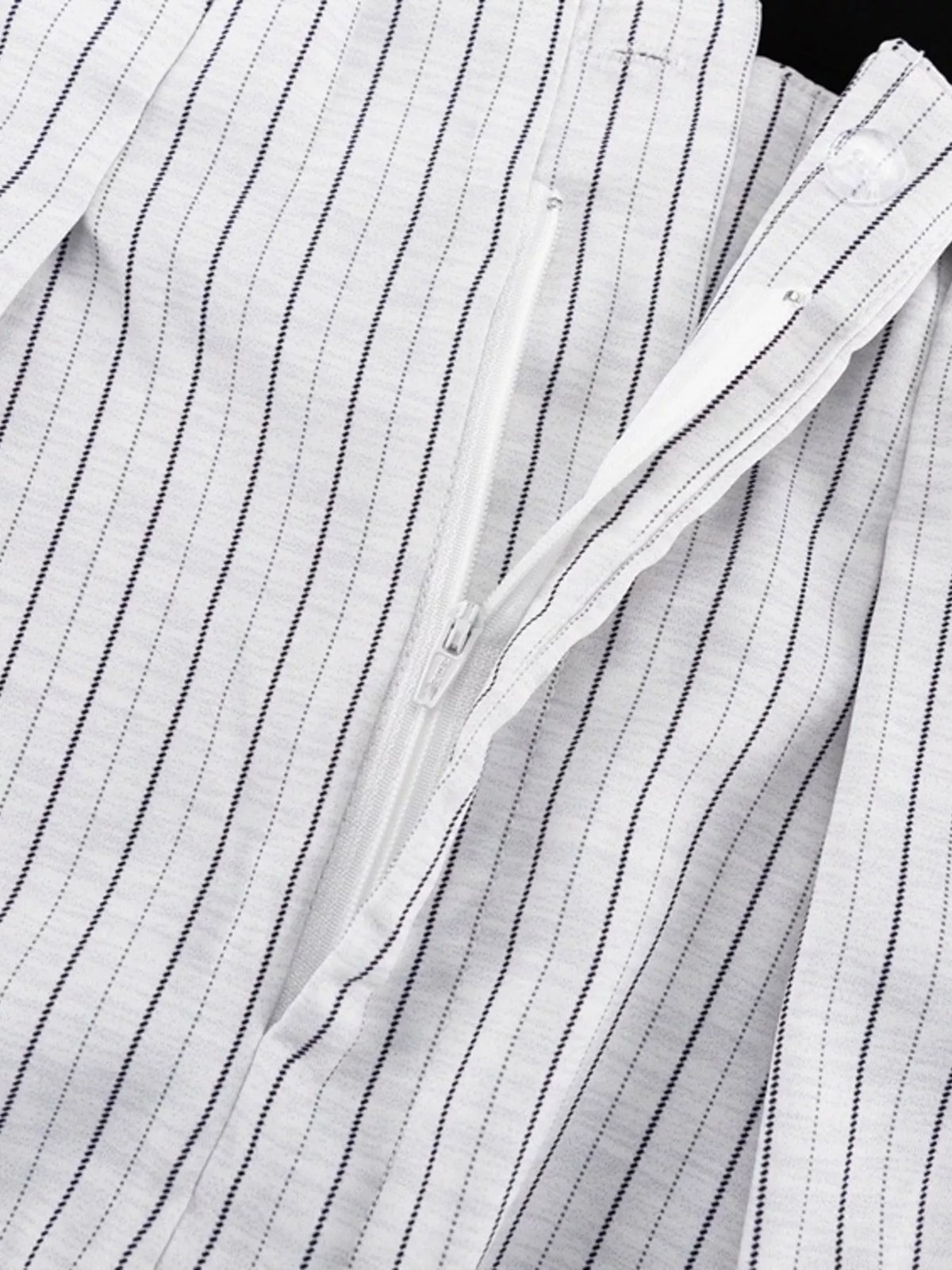Pinstripe Cropped Blazer and Pleated Shorts Set