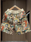 Men's Plus Size Printed Wide Leg Shorts