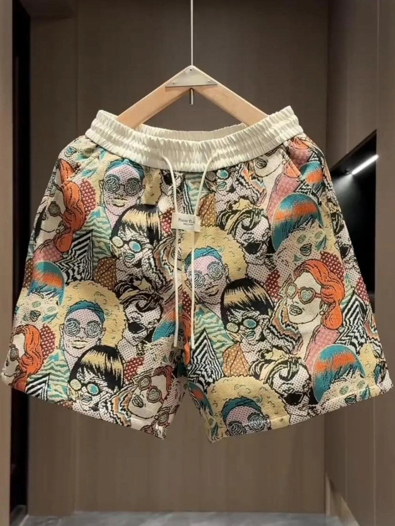 Men's Plus Size Printed Wide Leg Shorts
