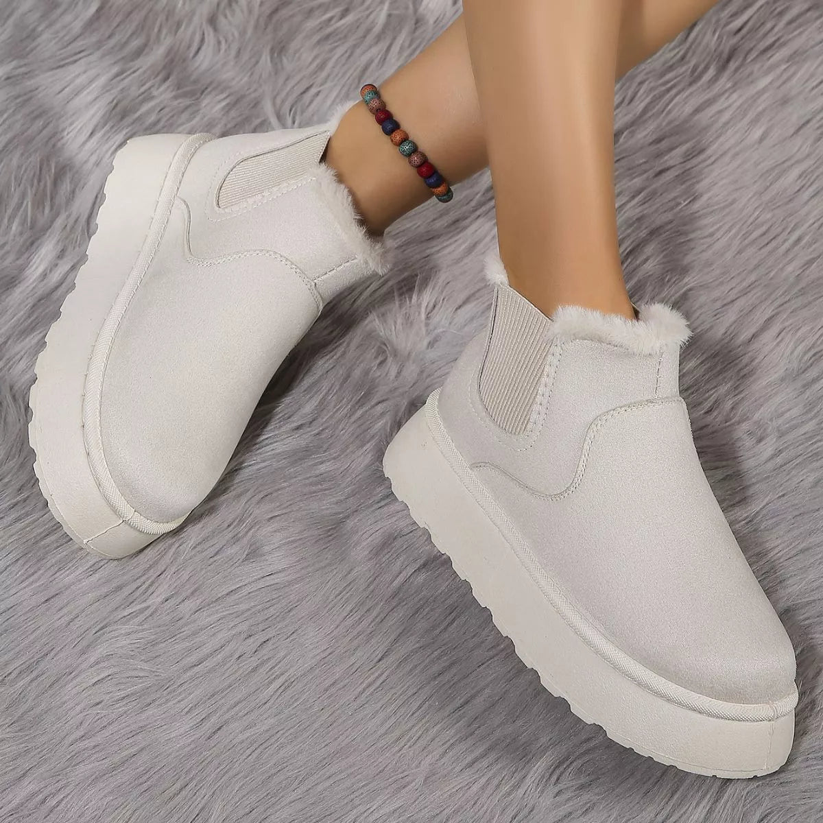 Round Toe Platform Ankle Boots