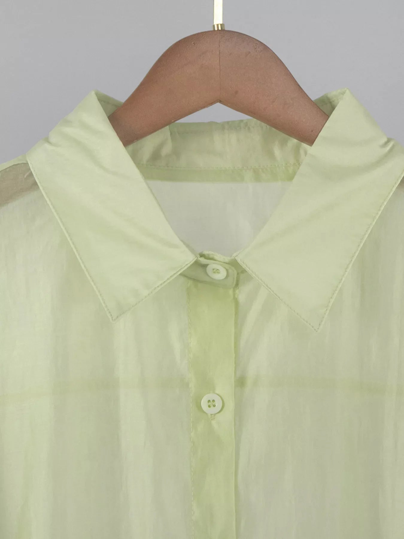 Sheer Oversized Button-Up Shirt