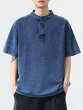 Men's Vintage Wash Short Sleeve Denim Shirt