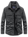 Men's Plus Size Button Up Long Sleeve Shirt