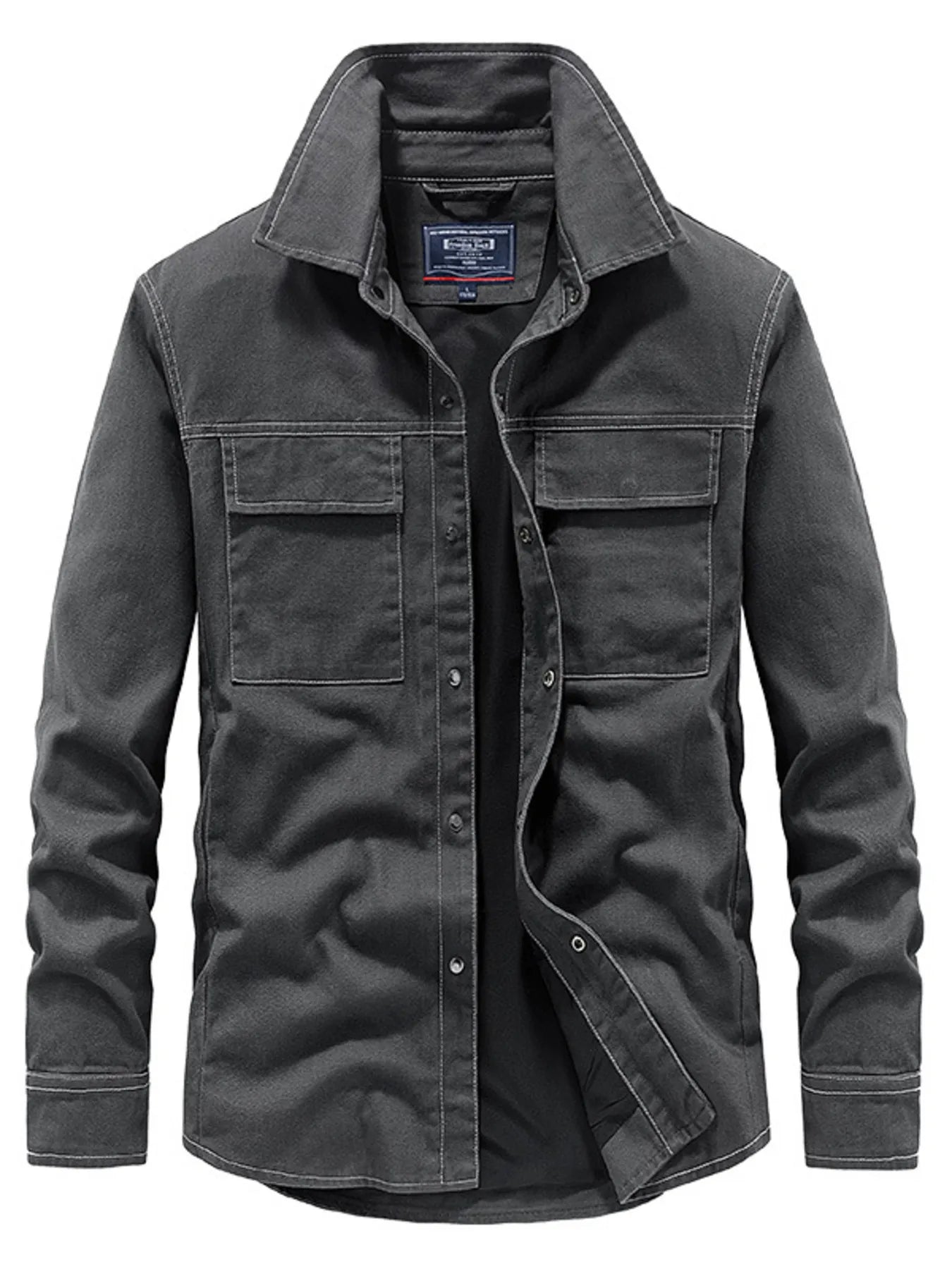 Men's Plus Size Button Up Long Sleeve Shirt