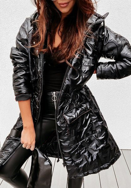 Bright quilted fashionable warm cotton clothing in winter