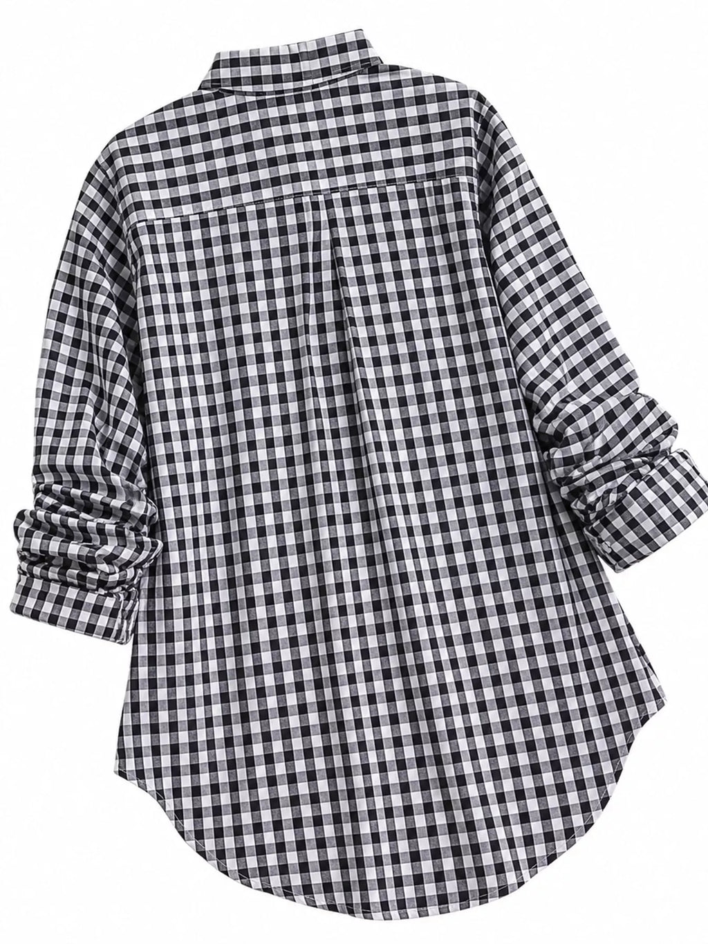 Plus Size Plaid Button-Down Long Sleeve Shirt