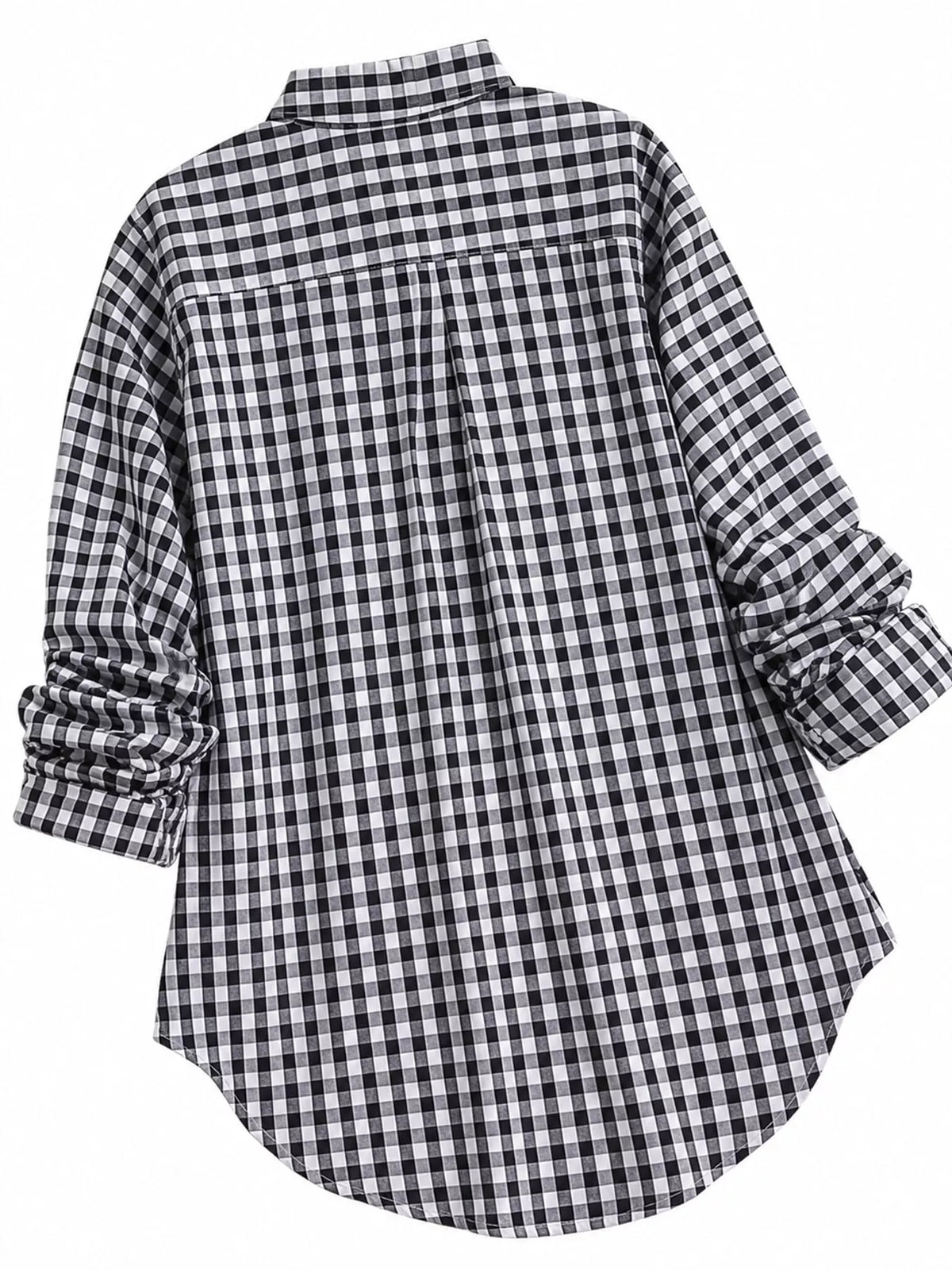 Plus Size Plaid Button-Down Long Sleeve Shirt