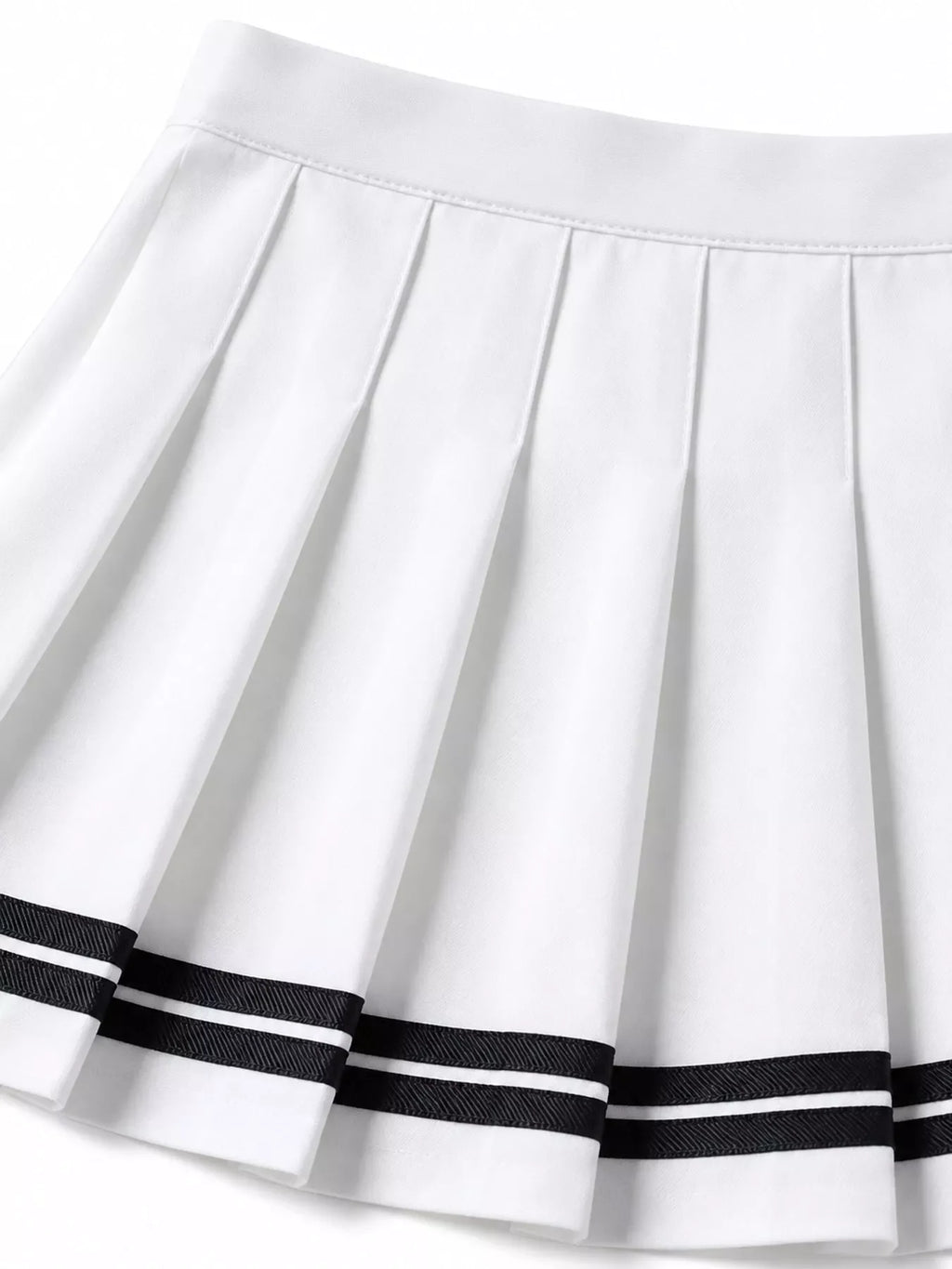 Pleated Striped Skirt