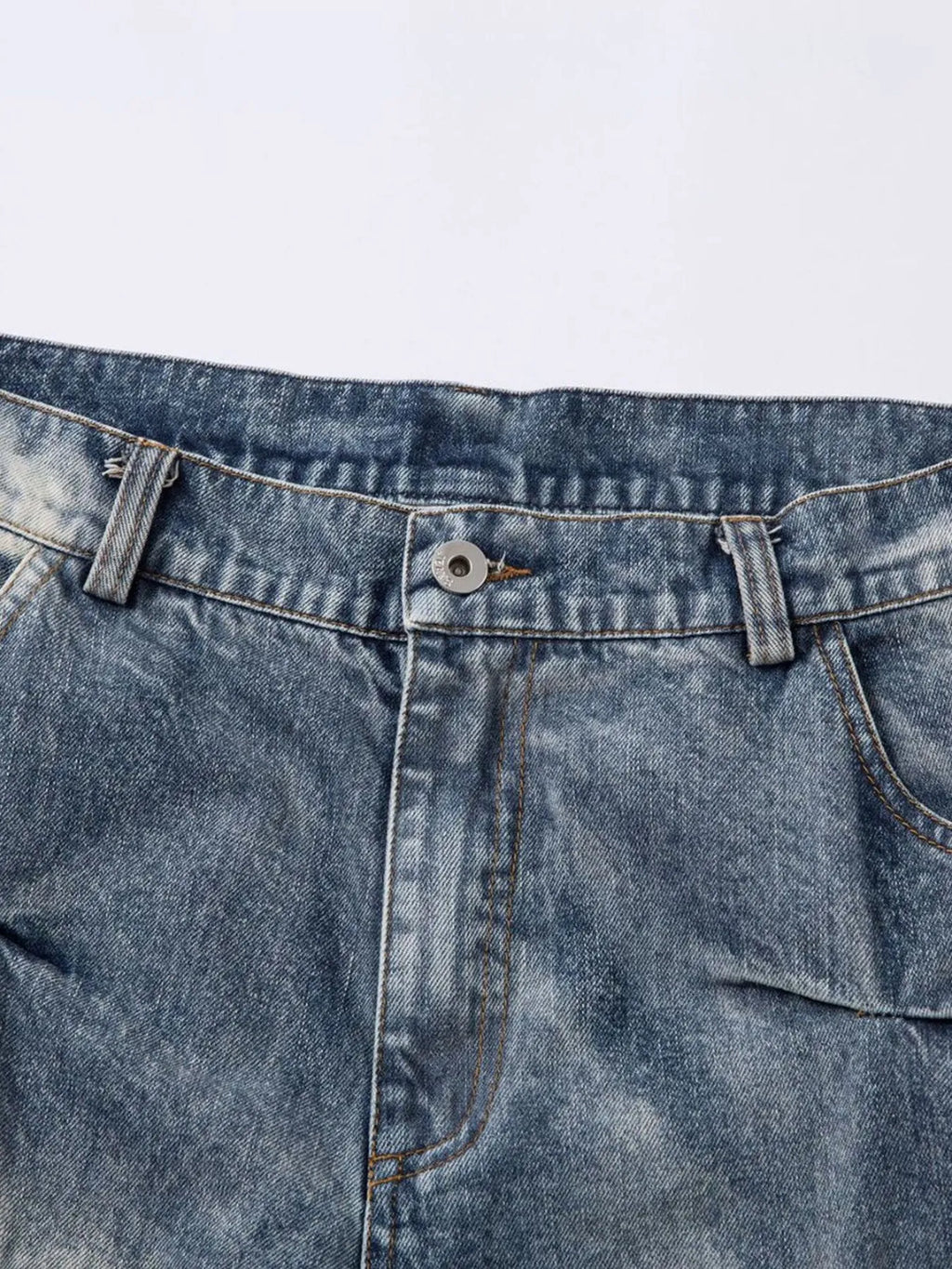 Men's Ruched Wide Leg Jeans