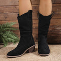 Suede Block Heels Boots