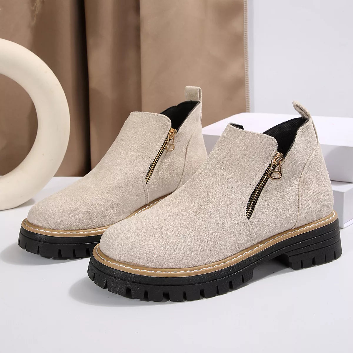 Side Zip Ankle Boots