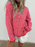 Striped Knit Button Up Cardigan