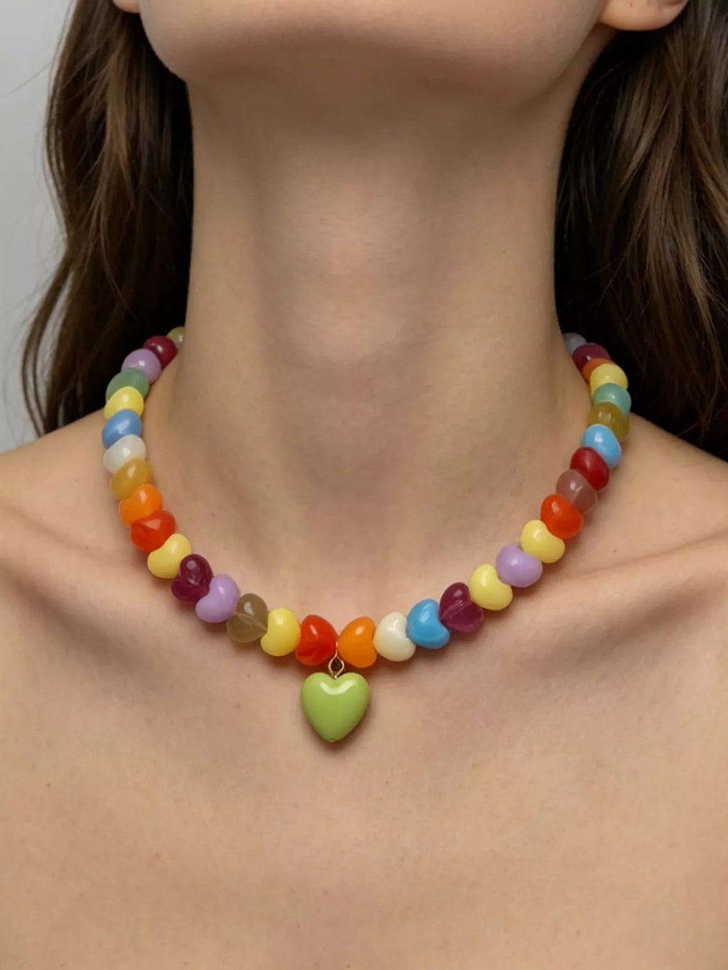 Colorful Heart Bead Necklace