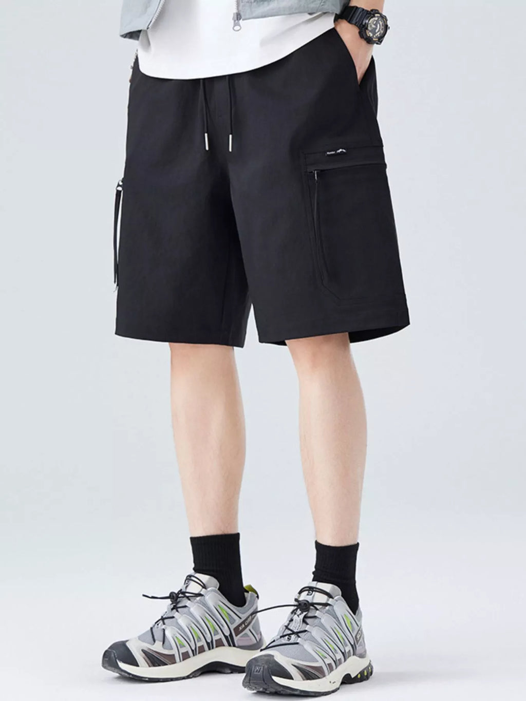 Men's Plus Size Drawstring Casual Cargo Shorts