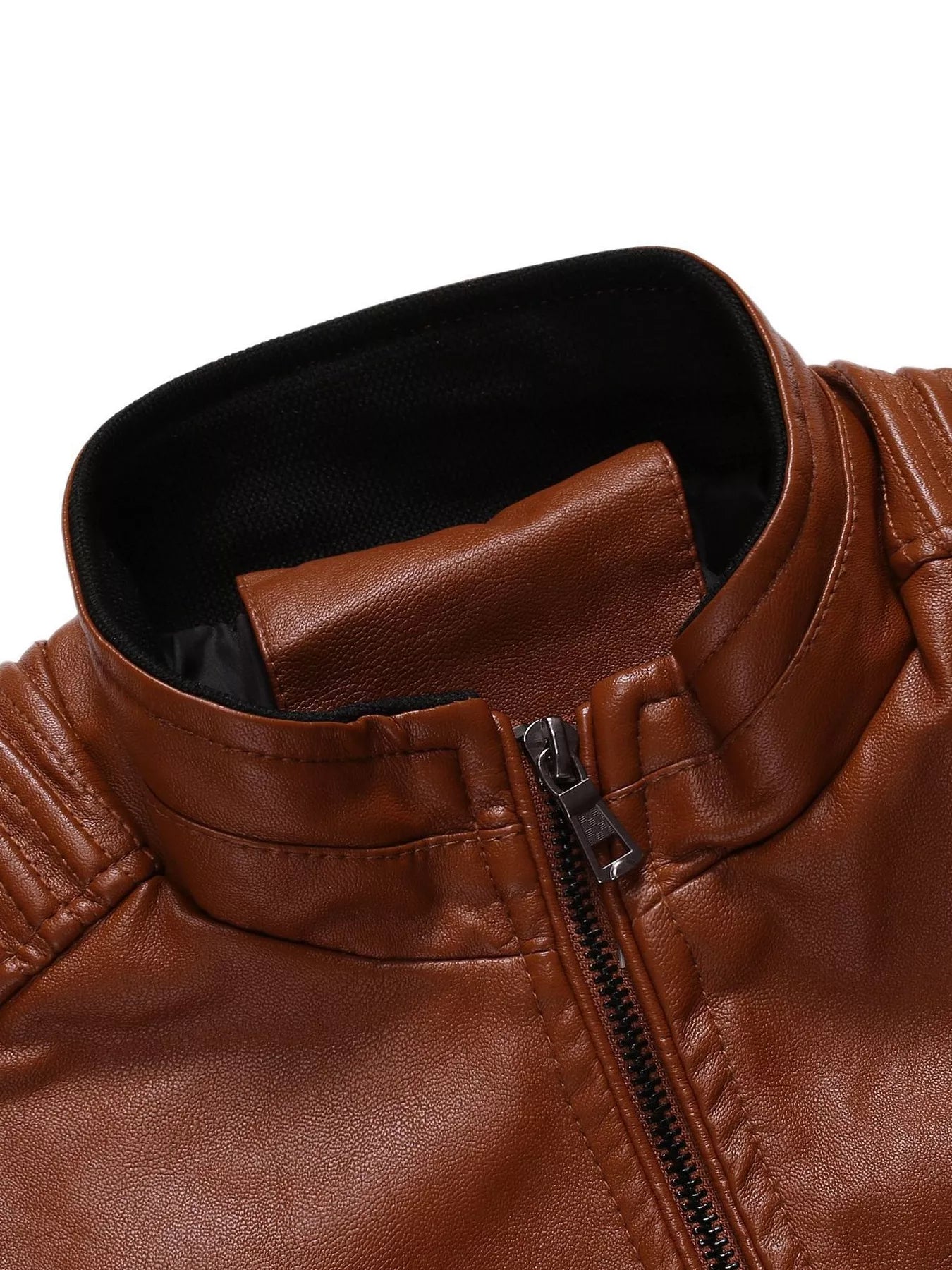 Men's Plus Size Zip Up Motorcycle Jacket