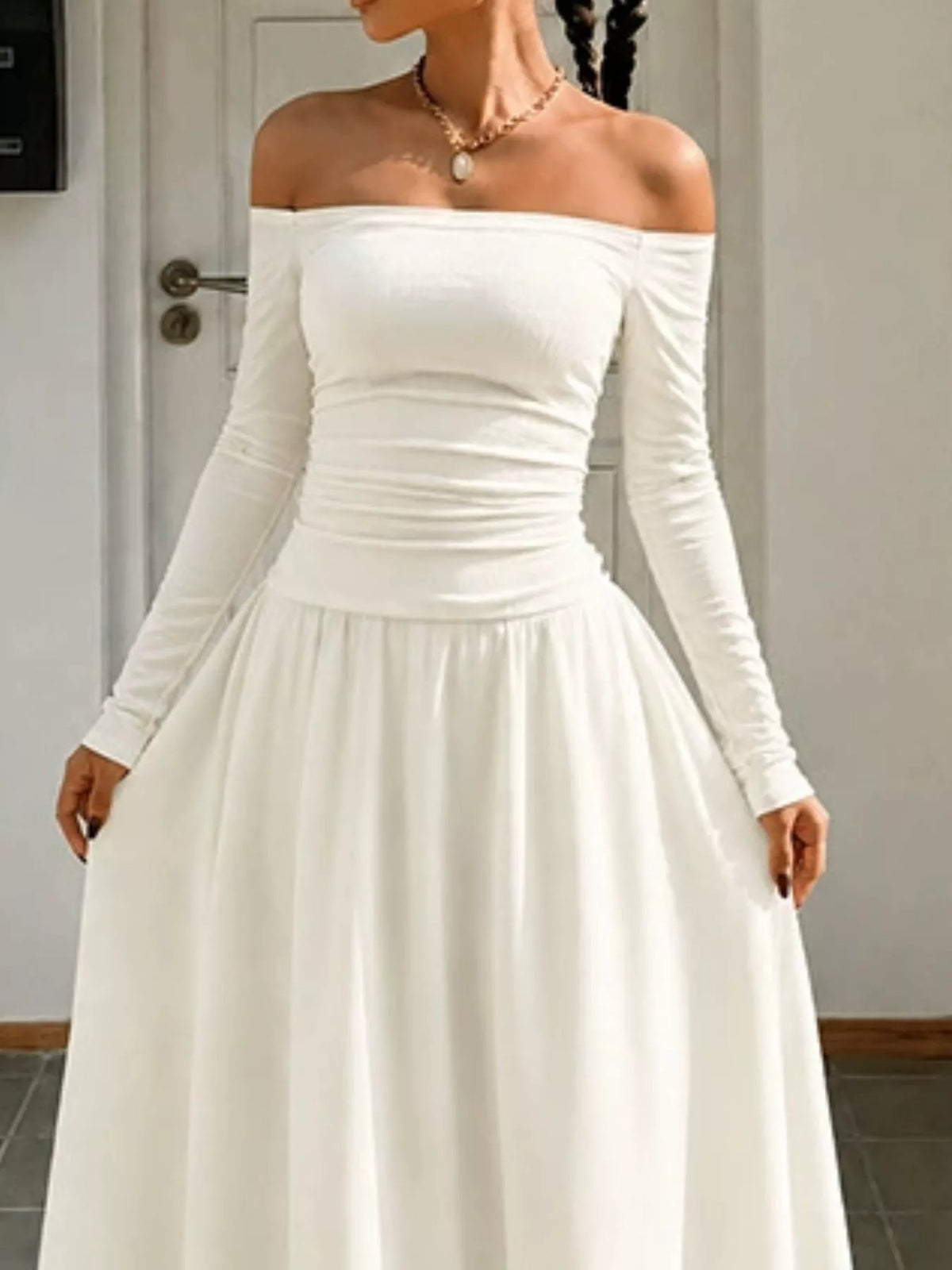 Off-the-Shoulder Maxi Dress