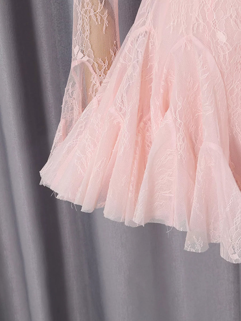 Lace Flare Sleeve Mini Dress