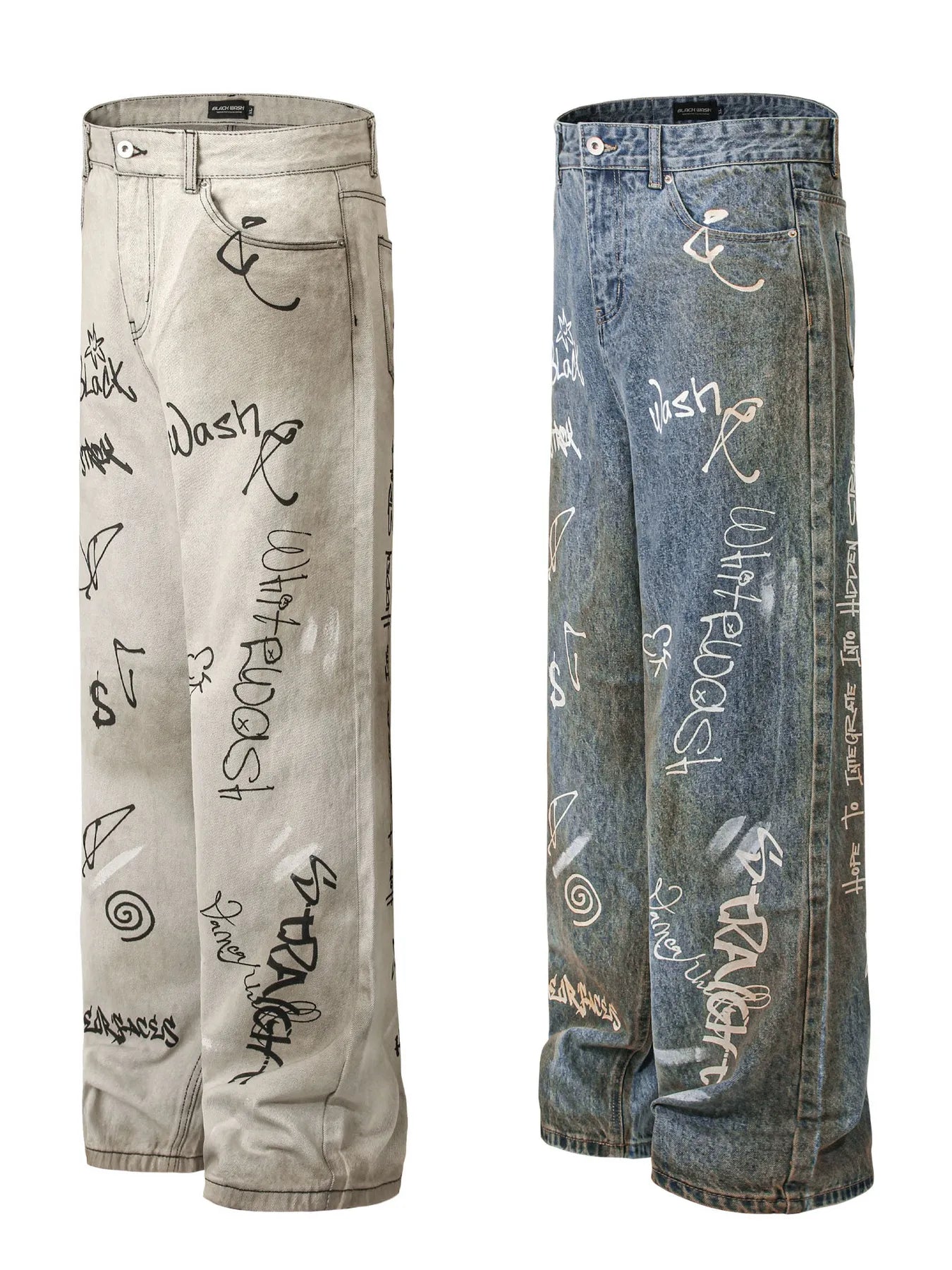 Men's Graffiti Art Loose Fit Jeans