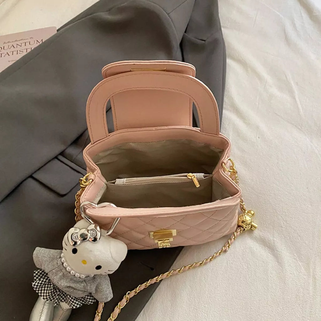 Quilted Chain Strap Crossbody Bag